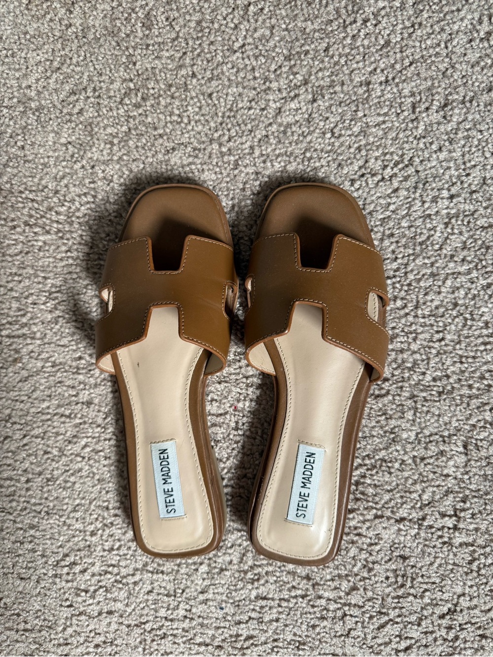 Steve Madden Hadyn Cognac Leather Sandals